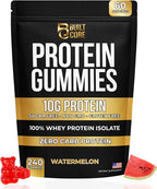 Whey Isolate Protein Gummies – 10g Per Serving – 240 Count (2 Month Supply) – Sugar Free High Protein Snack – Low Carb & Gluten Free – for Men & Women