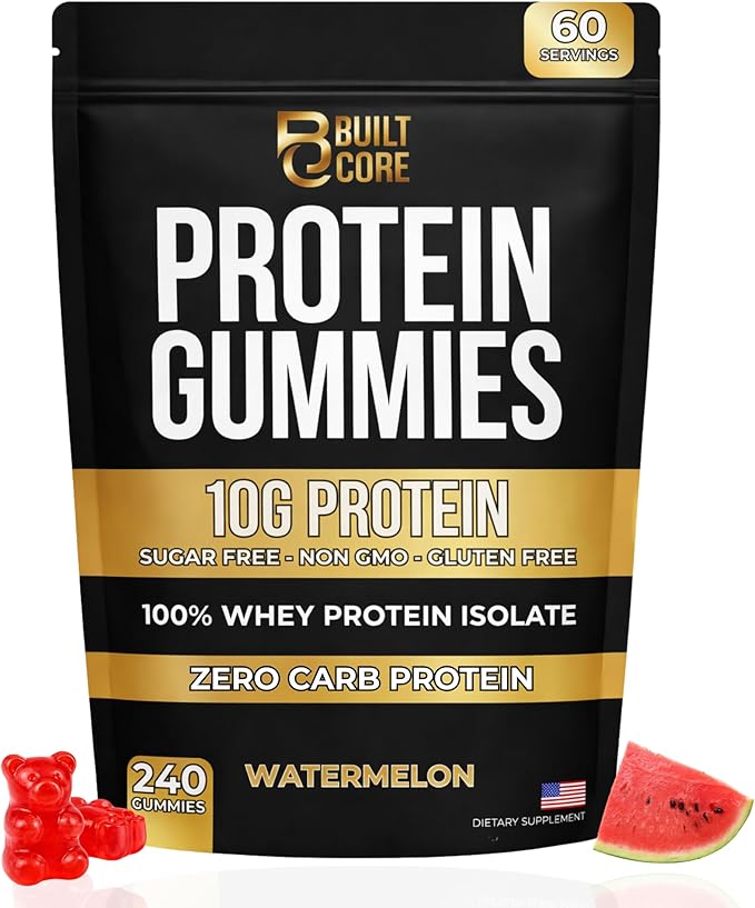 Whey Isolate Protein Gummies – 10g Per Serving – 240 Count (2 Month Supply) – Sugar Free High Protein Snack – Low Carb & Gluten Free – for Men & Women