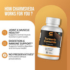 Turmeric Curcumin Capsules with Garlic & Black Pepper – Support Joint & Muscle Health* – 60 Vegan Capsules