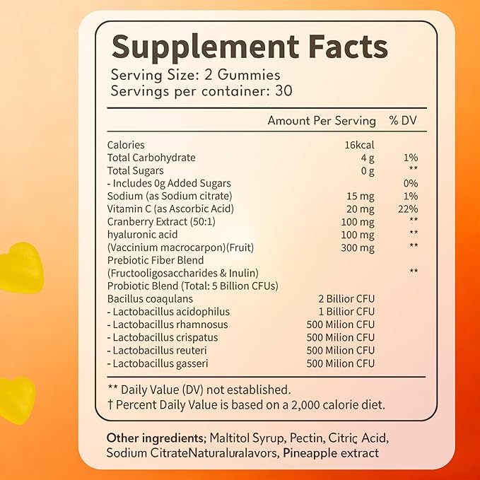 Flora Plus Gummies, Advanced Vaginal Support, Vaginal Health Gummies, Ph Balance for Women, Probiotic Vaginigal Health - Promote Healthy Vaginal Odor & Flora, 60 Count