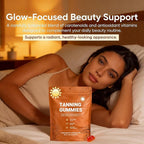 2026 New Tanning Gummies for Women, Skin Radiance & Hydration for Natural Looking Glow, Bronzing, with Vitamin C & E, Astaxanthin, Beta Carotene, Vegan & Sugar Free, Non-GMO, 60 Count (1 Pcs)