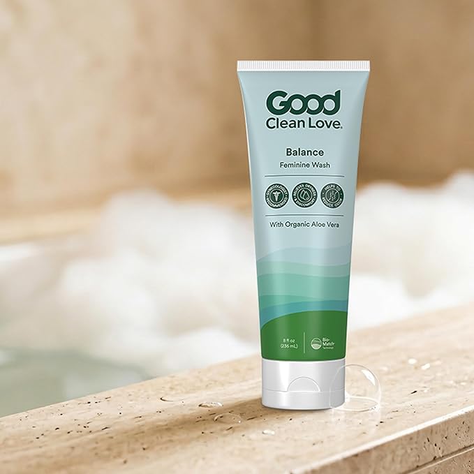 Good Clean Love Balance Feminine Wash, pH-Balanced Vaginal Moisturizer Cleanser for Women with Natural Ingredients, Gentle Cleansing Feminine Care Product, Reduces Vaginal Dryness & Odor, 8 Oz