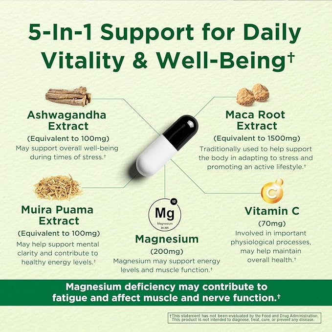 Energy & Mood Supplement – Boost Energy & Reduce Fatigue, Support Relaxation – 150 Capsules – Non-GMO, 3rd Party Tested – Innervis Nutrition