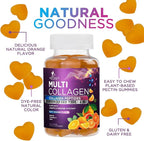 Collagen Peptides Gummies with 2500mcg Biotin Per Serving - Hair Growth, Skin & Nails Supplement - Hydrolyzed Collagen Multi Type I & III, Vitamin C for Immune Support, Orange Flavor, 60 Gummies