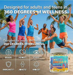 Vegan Omega-3 Gummies - 1000mg Algae Oil with 650mg DHA & 250mg EPA for Teens & Adults - Plus Vitamin D3, A,C, Lutein, Zeaxanthin, Magnesium for Eye & Immune Health, Brain - Sugar Free, Non-GMO, 60Cts