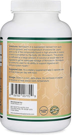 Monolaurin Immune Support Supplement 1,000mg per Serving, 210 Capsules (Vegan Safe, Non-GMO, Gluten Free) Immune Booster for Adults, Immune System Defense by Double Wood