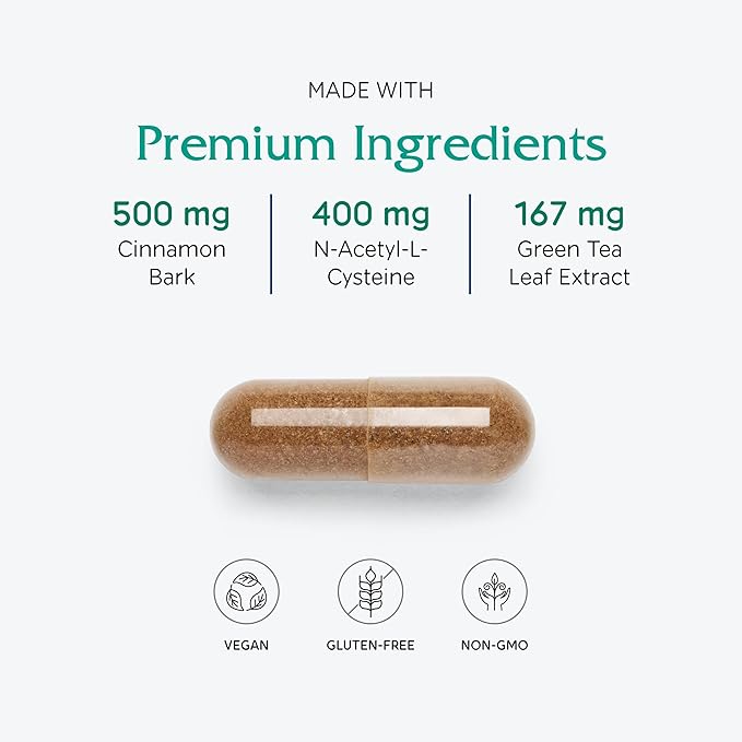 Vitanica OvaBlend - Endorine and Ovulation Support for Women with NAC, Chromium, Green Tea, and Saw Palmetto - Supports Healthy Ovulation - Vegan - 180 Capsules