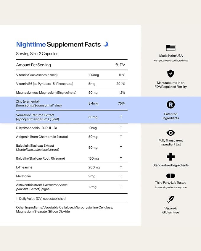 Stasis Day & Night Supplement Set for Men & Women with L Theanine, Ashwagandha, Magnesium, Melatonin & CoQ10, Energy & Focus Support Capsules, Vegan, 50 Servings, 25 Day & 25 Night, 1 Month Supply
