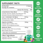 15-in-1 Detox Binder, Activated Charcoal, Zeolite & Bentonite Clay, Chlorella, 1500 MG Detox Supplement Maximum Absorbent, Liver Gut Digestive Detox Cleanse, 90 Vegan Capsules