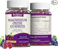 2 Pack Magnesium Oxide Gummies 400mg, Chewable Magnesium Oxide Supplement for Adults, Nerve & Muscle Support - Sugar-Free, Vegan,120 Count