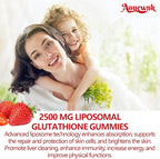2 Packs 2500MG Liposomal Glutathione Gummies Supplement - Support Skin & Liver Function, 98% Bioavailability, with L-Glutathione & Milk Thistle to Support Antioxidant & Enhance Immunity