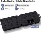 New Foldable & Double Protection Portable Weekly Pill Organizer 2 Times A Day with Etched Labels, AM PM 7 Day Week Medicine Box, Daily Travel Pill Case Dispenser for Vitamin, Supplement - All Black
