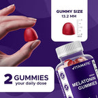 Vitamatic Melatonin Gummies for Kids & Adults - (2.5 mg 5 mg & 10 mg Doses) - 60 Vegan Gummies