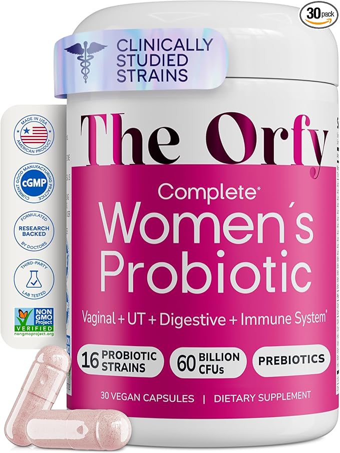 Complete Probiotics for Women - Vaginal, UT, Digestive & Immune Health - 60 Billion CFU, 16 Probiotic Strains, Prebiotics and Probiotics with Holy Basil - Once Daily, 30 Count