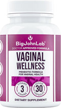BIGJOHNLAB® - Women’s Vaginal Probiotics – PH Balance, Odor Control, Yeast, Microbiome & Feminine Health – 6B CFU, Licorice Root – Clinically Tested for Freshness & Balance – 30 CT