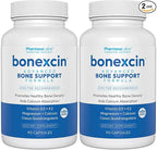 Advanced Bone Support Formula – Calcium, Magnesium, Vitamin D3 & K2 – Bone Density & Strength Supplement for Women & Men – Joint, Menopause & Osteoporosis – 90 Capsules (Pack of 2)