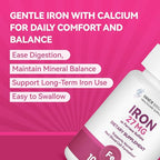 Iron Supplement, Iron 27mg Iron Supplement for Women, 100 Tablets, 100 Day Supply, Daily for Adults, Red Blood Cell Support, Gentle on Stomach