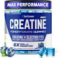 Creatine Monohydrate Gummies 5g – Pre-Workout Energy & Muscle Growth Support for Men & Women | Blueberry Electrolyte Gummies, 120 Count