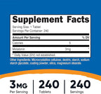 Nutricost Melatonin 3mg, 240 Tablets - 3mg Per Serving, Non-GMO, Gluten Free
