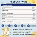 ZEBORA Salmon Oil for Dogs, Omega 3 Fish Oil for Dogs Skin and Coat with EPA & DHA, Zinc, Biotin, Quercetin, Vitamin C & E for Dog Allergy Relief, Hot Spot Treatment, Control Dog Shedding, 180 Chews