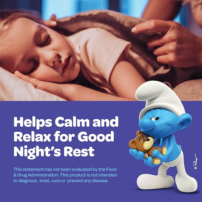 Smurfs Liquid Melatonin Drops for Kids | 1mg Melatonin Liquid for Kids with Calming Sleep Blend | Vegan Non-GMO & No Artificial Flavors or Colors | No Added Sugar | Berry Flavor | 60 Servings