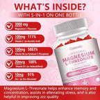 2 Pack Liposomal Magnesium Threonate High-Potency 3000mg Gummies,Liposomal Enhance 98% Absorption,Magnesium L-Threonate Supplements, Muscle & Nervous System for Kids & Adults