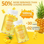 Magnesium Glycinate Gummies 2 Bottles, Sugar-Free for Adults & Kids, Magnesium Gummies for Sleep, Stress & Muscle Relief, Supports Bone & Nerve Health, Vegan, Pectin-Based, Pineapple Flavor