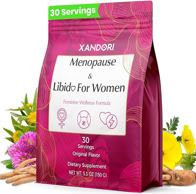 Menopause Supplements for Women, 10-in-1 Hormone Balance for Women, with Red Clover, Korean Ginseng, Shatavari - Menopause & Libisoothe Powder for Desire, Hot Flashes, Night Sweats & Mood - 5.3 Oz