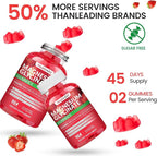 Magnesium Glycinate Gummies 1000mg, High Absorption Sugar Free Magnesium Potassium Supplement for Relaxation, Stress Relief, and Sleep Support for Adults & Kids - 180 Strawberry Gummies