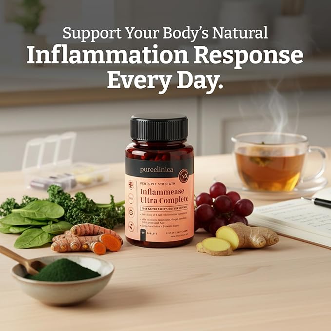 INFLAMMEASE Ultra Complete 1305mg – 90 Tablets (Turmeric Extract, Curcumin, Spirulina, Alpha Lipoic Acid, Resveratrol & Ginger Extract) – 3 Month Supply