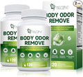Chlorophyll Body Deodorizing Supplement 2 Pack, Chlorophyll Capsules with Parsley & Peppermint, Probiotic, Green Tea, Jerusalem Artichoke, Prebiotic, Supports Fresh Breath & Whole-Body Freshness