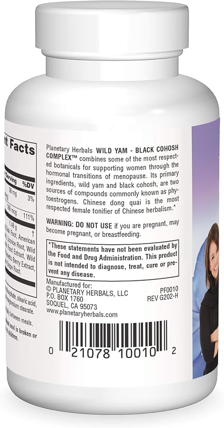 Planetary Herbals Wild Yam-Black Cohosh Complex Tablets, 60 Count
