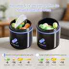 Keychain Pill Holder, Small Pill Box Case Container Organizer for Purse, Pocket Pill Case for Men, Silicone Seal Moisture Proof Mini Pill Bottle for Outdoor Camping Travel Jewelry (Black)