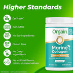 Orgain Wild-Caught Marine Collagen Peptides Powder for Women & Men, Hair, Skin, Nail & Joint Support Supplement, 12g Collagen Per Serving, Pescatarian & Paleo, Non-GMO, Unflavored, Type I & III, 8.5oz
