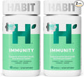 Habit Immunity Supplement 2 Pack (120 Capsules) - New Look, Echinacea, Elderberry, Turmeric, Zinc Blend to Support Immune Health and Antioxidant Levels, Vegan, Non-GMO