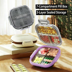 Travel Pill Organizer, 8 Compartments Portable Pill Case, Daily Pill Box to Hold Vitamins, Small Pill Container for Pocket Purse Medicine Organizer (White)