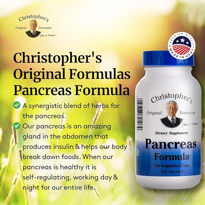 Christopher's Original Formulas Pancreas Formula - Pancreas Cleanse Detox & Repair - Probiotics for Digestive Health - Pack of 5