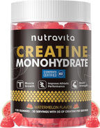 NSF Certified Creatine Gummy - Creatine Monohydrate Gummies for Men & Women, Creatine Monohydrate for Muscle Strength, Muscle Builder, Energy Boost, Pre-Workout Supplement(120 Count)-Watermelon Flavor