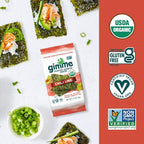 Gimme Seaweed Organic Premium Roasted Seaweed Snacks, Chili Lime, 6 Count, Keto, Vegan, Gluten-Free, Great Source of Omega3s and Iodine, Healthy On-The-Go Snack for Kids and Adults
