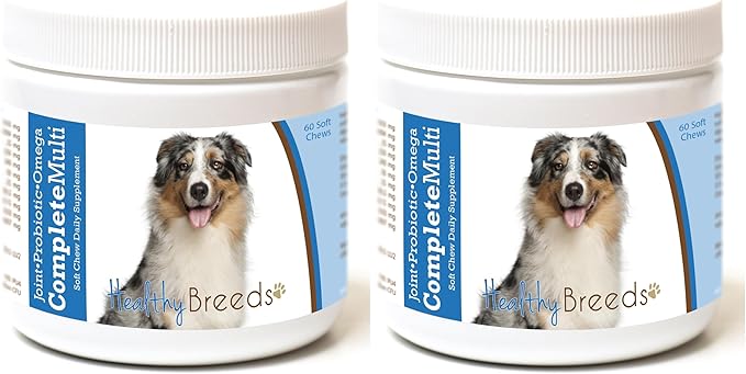 Healthy Breeds Australian Shepherd All in One Multivitamin Soft Chew 60 Count (Pack of 2)