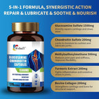 Glucosamine Chondroitin Capsules Support to Maintain Healthy Joint Function and Mobility Turmeric Dietary Supplement 120 Capsules (120 Count (Pack of 1))