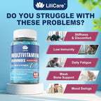 LILICARE Men's & Women's Sugar Free Methylated Multivitamin 50 Plus with Glucosamine Chondroitin MSM, Iron Free Gummies for Senior with Multi Vitamin D3 K2 & A C E, B Complex - 60 Count (Pack of 1)