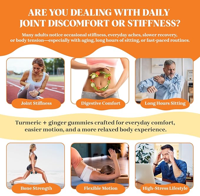 5 Month Supply Turmeric and Ginger Gummies with Black Pepper, Fermented Turmeric for Joint Comfort & Mobility, Sugar-Free with Vitamin D3 + K2, Natural Peach Flavor – 150 Gummies