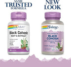 SOLARAY Black Cohosh Root Supplement for Women - Menopause Support, Vegan Capsules, Black Cohosh Herb, 545 mg per Serving, Phytoestrogen Properties, 0.2% Triterpene Glycosides - 120 Veg Cap Count