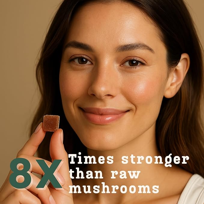 Baker's Botanics Adaptogenic Mushroom Gummies – Antioxidant Botanical Blend | Coconut Flavor | Vegan, Gluten-Free, Non-GMO Supplement