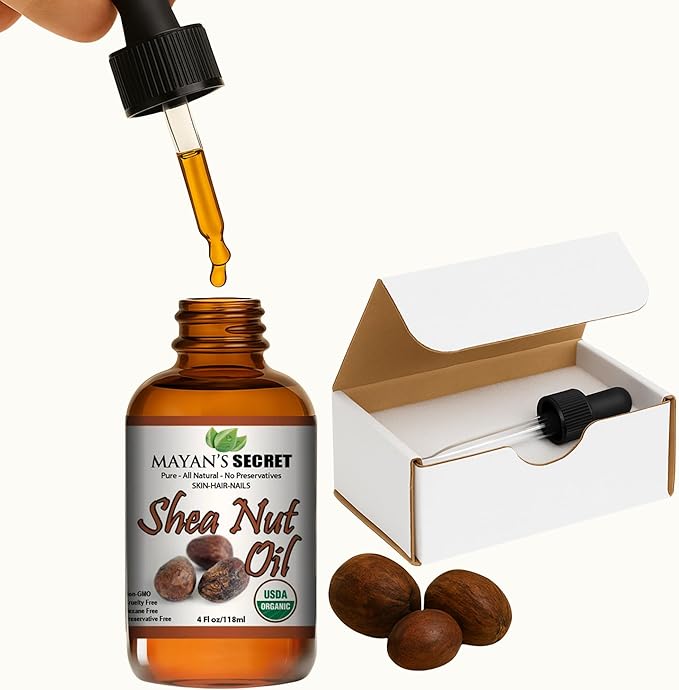 Pure Carrier and Essential Oils for Skin Care, Hair, Body Moisturizer for Face-Anti Aging Skin Care (Shea Nut Oil Organic, 4oz)