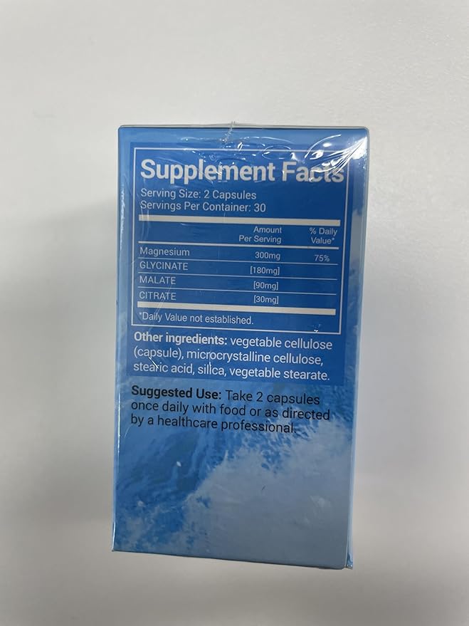 ASSR Triple Magnesium Complex – 300mg Magnesium Supplement with Glycinate, Malate & Citrate – Supports Relaxation, Muscle & Nerve Function – High Absorption, Vegan, Non-GMO, 90 Capsules
