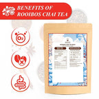 WT WEETEE Rooibos Chai Tea Bags, South African Red Tea with Cinnamon, Cloves, Cardamom, Natural Caffeine-free Herbal Tea, 50 Counts Spiced Rooibos Tea