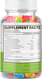 softbear Calcium Magnesium Zinc Gummies for Adult & Kids, Suagr-Free Calcium Magnesium Zinc Vitamin D3 Supplement for Bone Strength & Immune Health, Mixed Fruit Flavor 120 Count