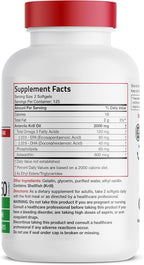 Bronson Antarctic Krill Oil 2000 mg with Omega-3s EPA, DHA, Astaxanthin and Phospholipids, 250 Softgels (125 Servings)
